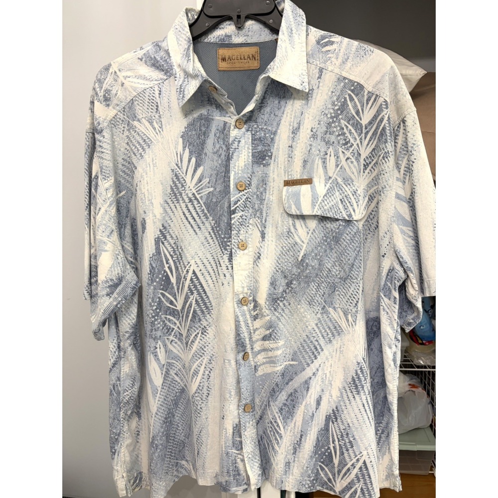 Magellan Fishing Shirt XL Relaxed Fit Button Up Hawaiian Pattern